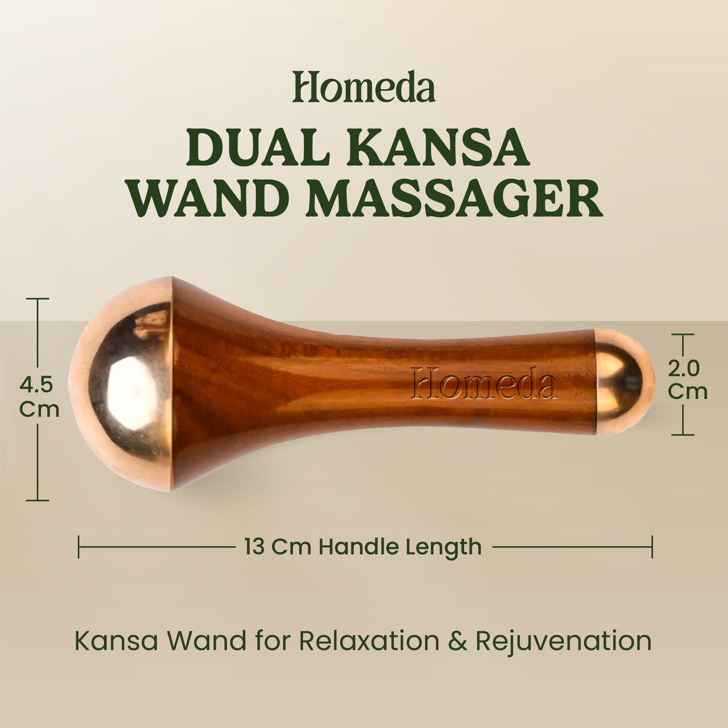 100% Pure Kansa Wand 2-in-1 (Face & Foot Detox Massager)