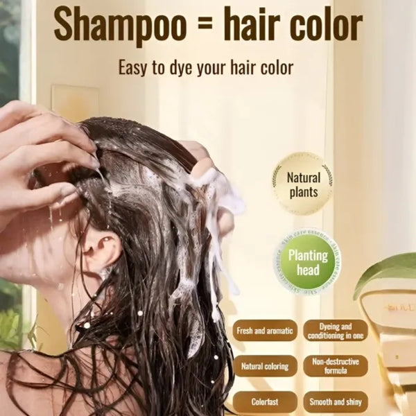 Long Lasting Natural Hair Dye Shampoo 100ML (Buy 1 Get 1 Free)