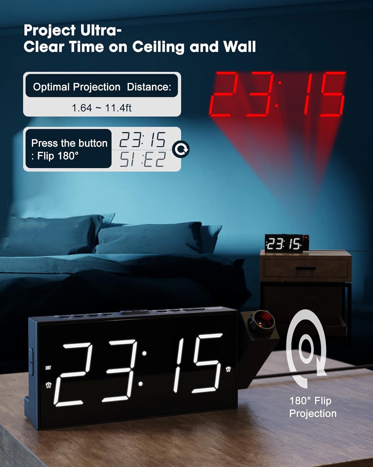 Projeclock™ - 180 degrees Projector Clock