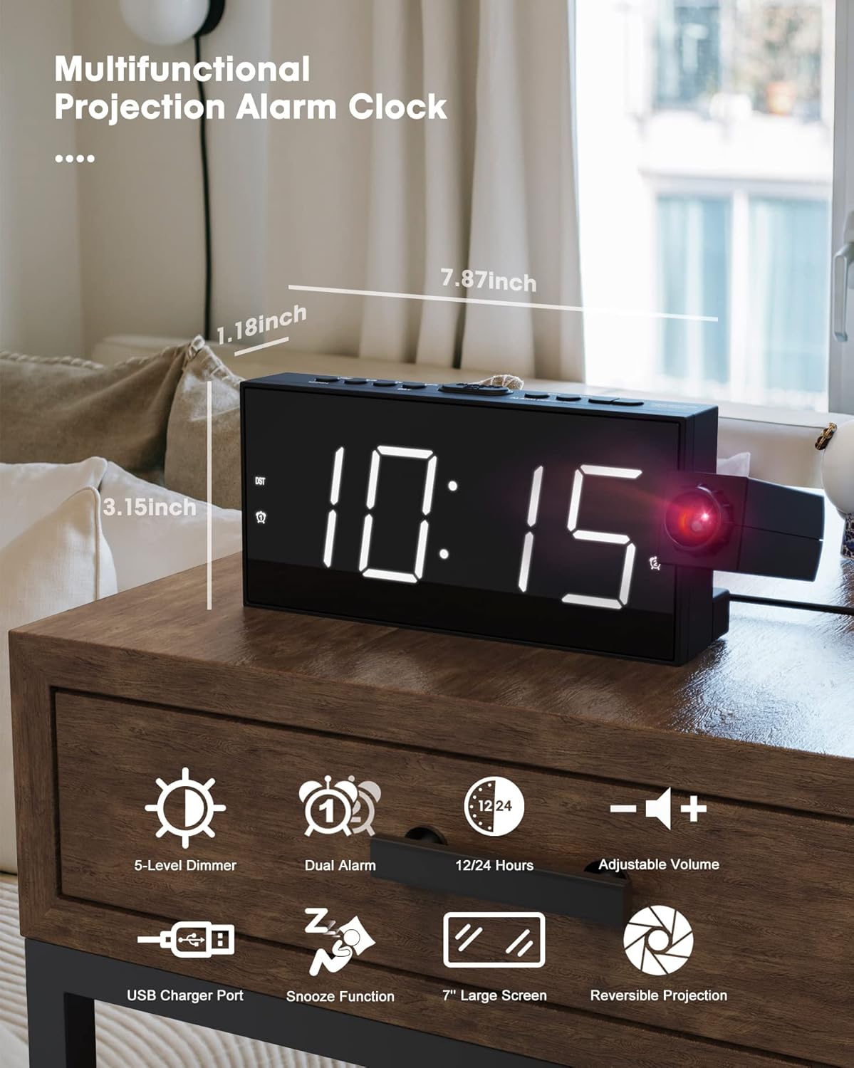 Projeclock™ - 180 degrees Projector Clock