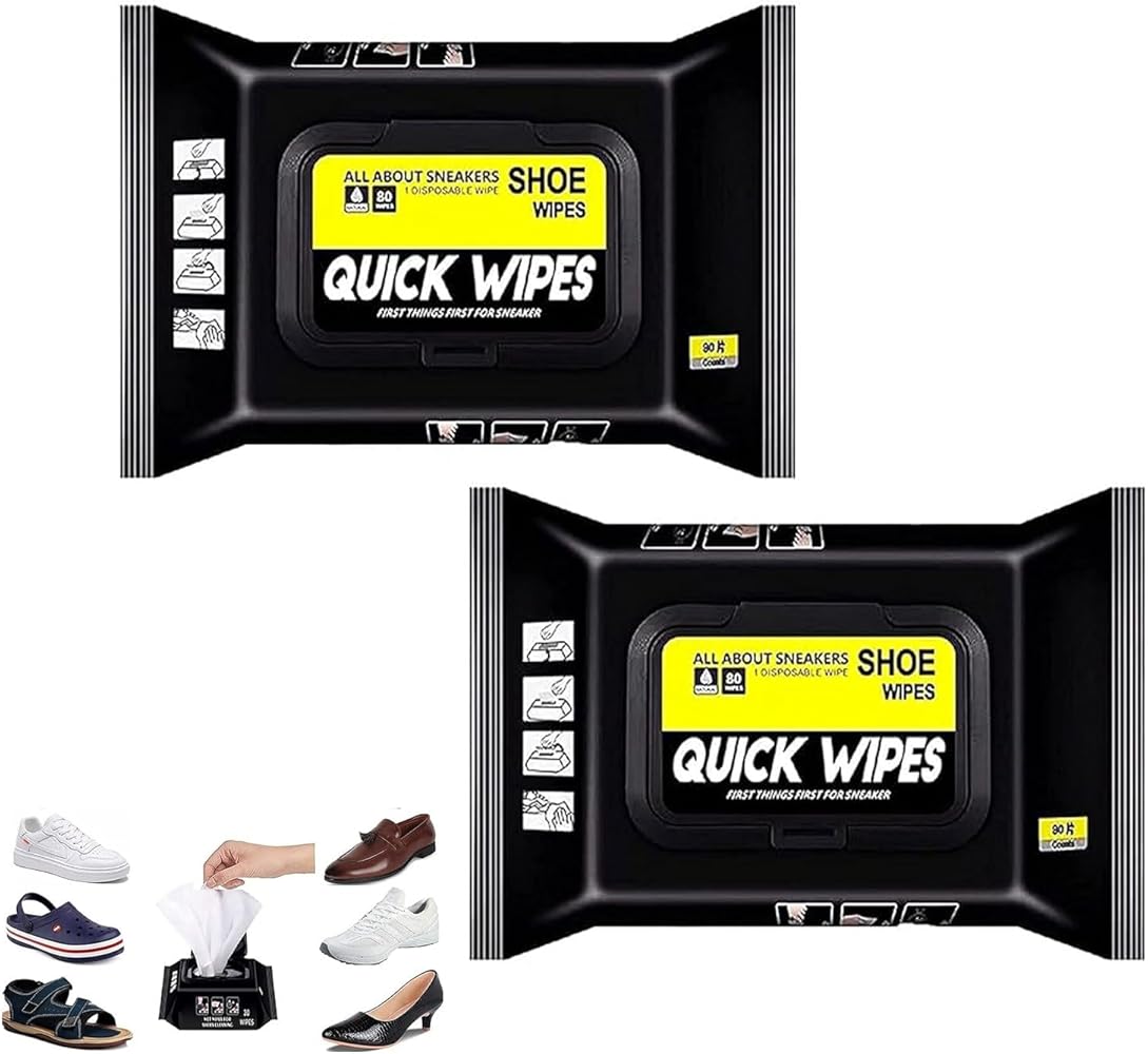 Instant Shoe Cleaning Wipes (2 Packs of 80)