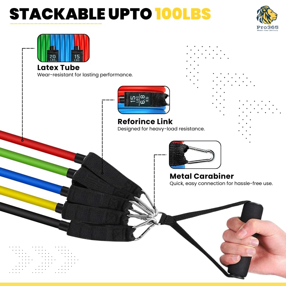 Premium Resistance Exercise Bands Full Set