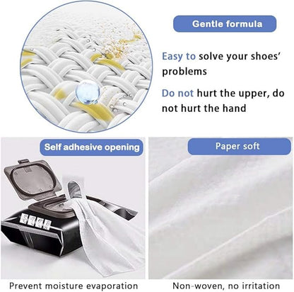 Instant Shoe Cleaning Wipes (2 Packs of 80)