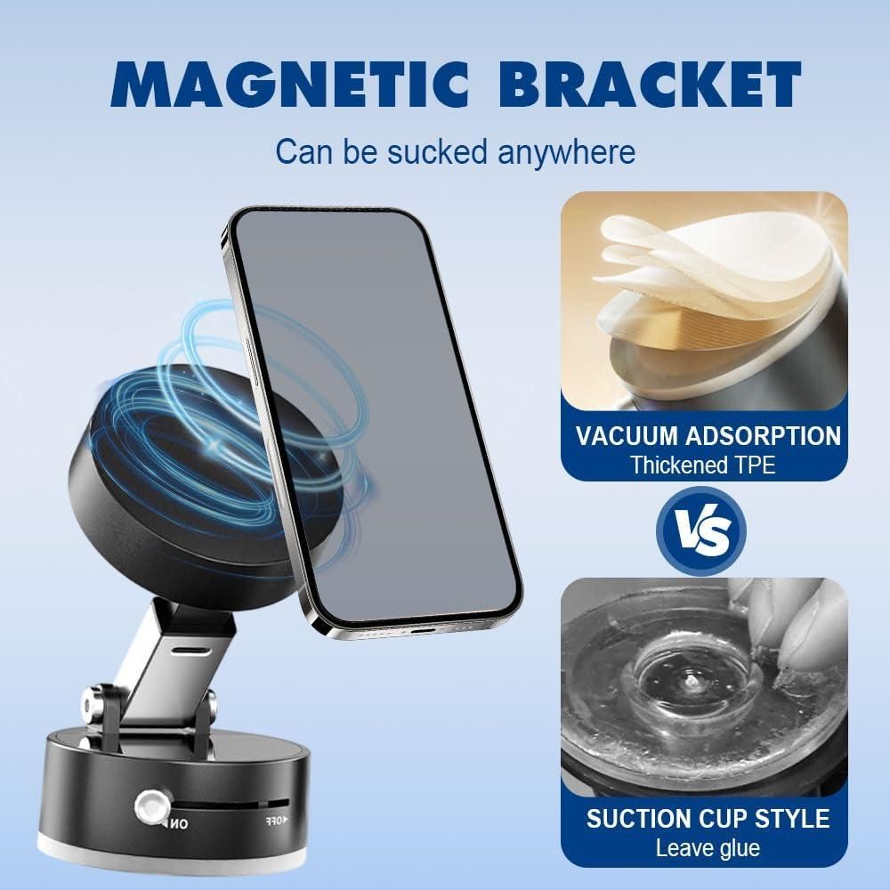 Vacuum Magnetic Stainless Steel Suction Phone Holder