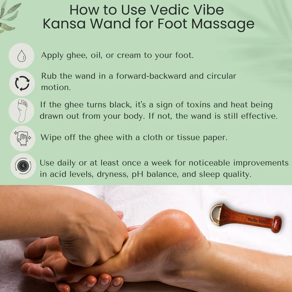 100% Pure Kansa Wand 2-in-1 (Face & Foot Detox Massager)
