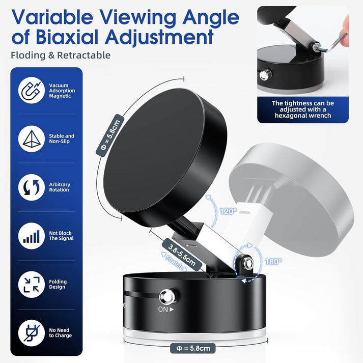 Vacuum Magnetic Stainless Steel Suction Phone Holder