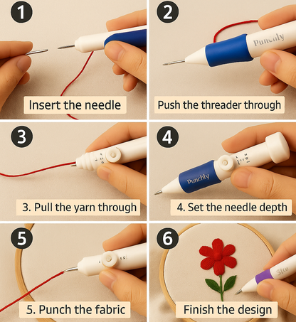 Punchly™ - Embroidery Punch Needle Pen Set