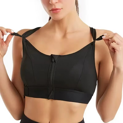 Adjustable Front Zipper Sports Bra