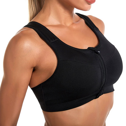 Adjustable Front Zipper Sports Bra