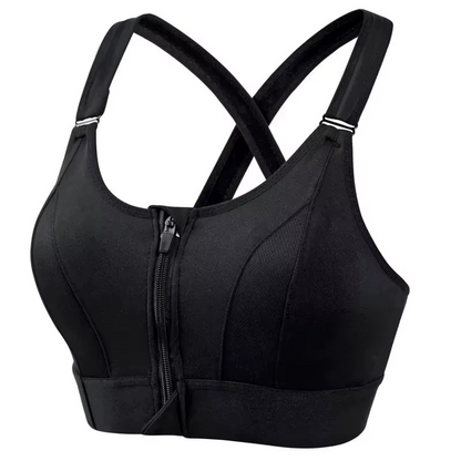 Adjustable Front Zipper Sports Bra