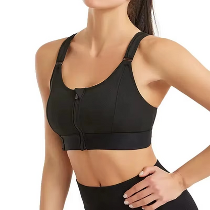 Adjustable Front Zipper Sports Bra